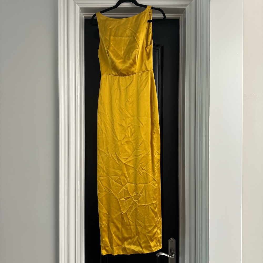 REFORMATION | Mustard Yellow Silk Maxi Dress